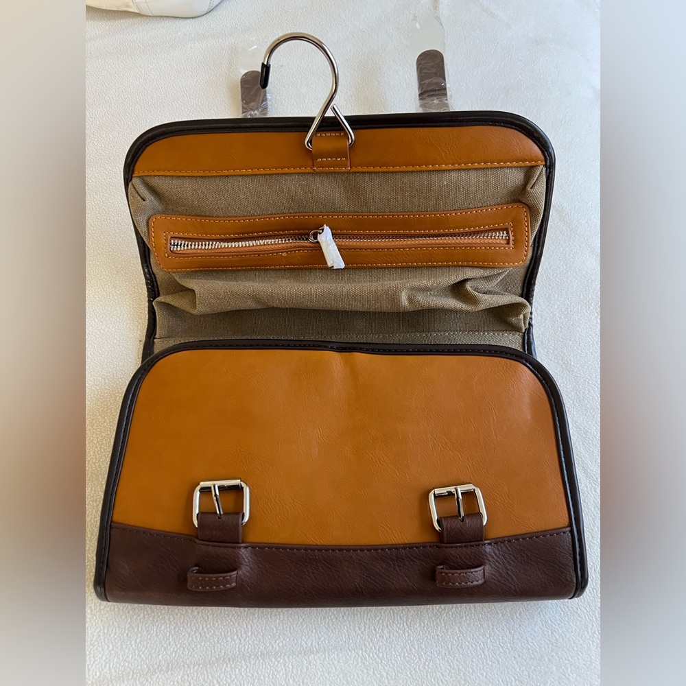 🆕 Brown and Tan Leather Men's Bag - Picture 3 of 7